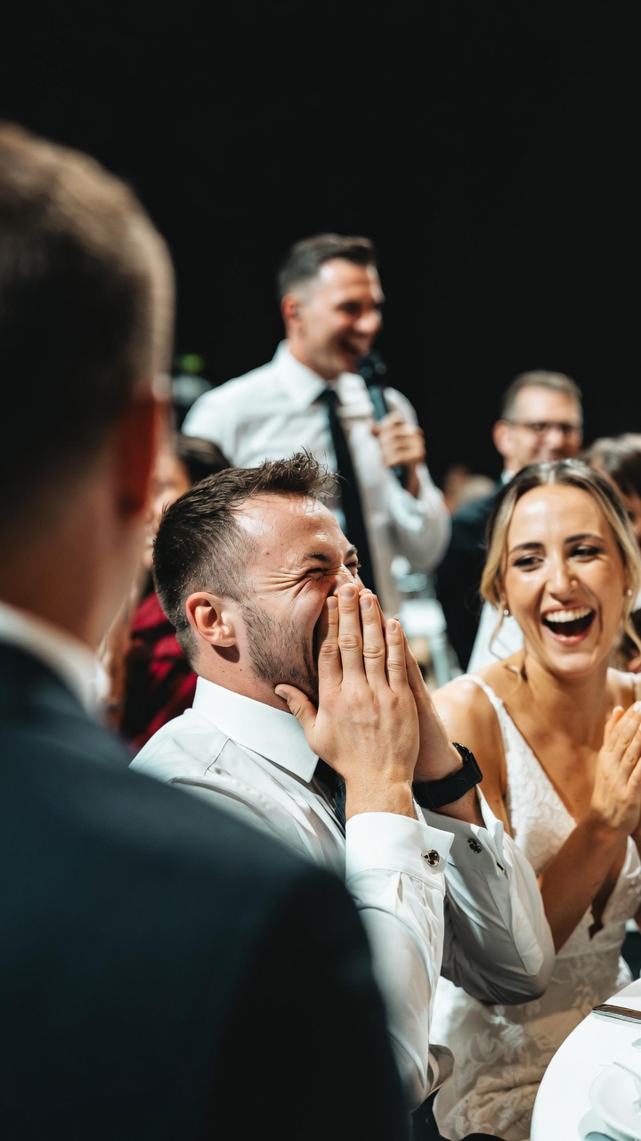 Best man preparing a wedding speech for the reception